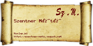Szentner Máté névjegykártya